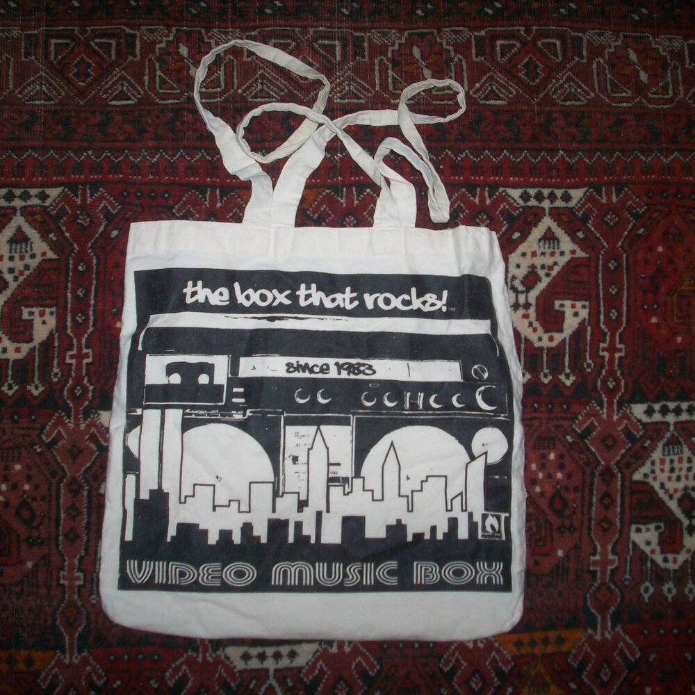 Small Tote Bag Gemline Cotton Eco Reusable The Box that Rocks since 1983, 13x13"